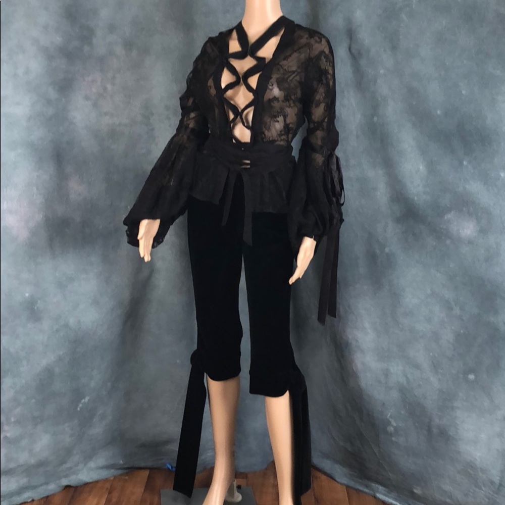 ⭐️HP🧜♀️YSL RUNWAY TOM FORD ‘01 Blouse/Pants FR38 - Picture 3 of 8